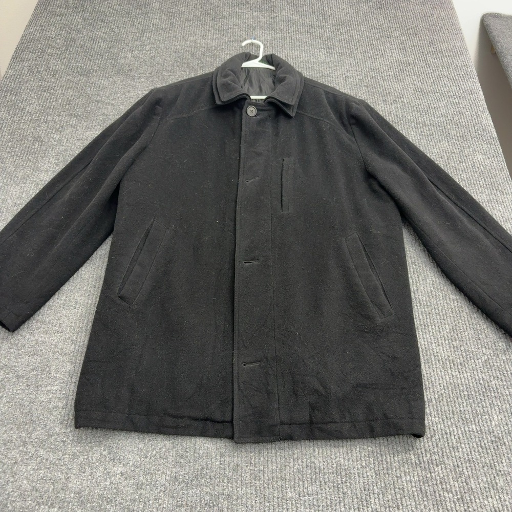 Lauren Ralph Lauren Coat Mens XL Black Wool Blend Quilted Zip Up Classic Winter